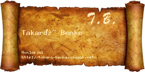 Takaró Benke névjegykártya